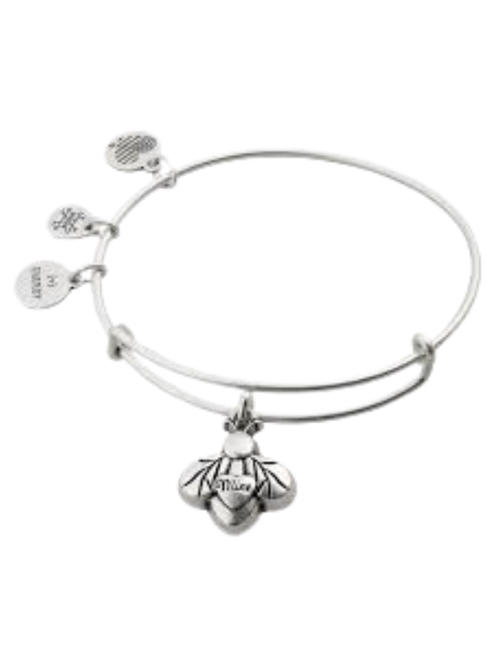NWT! Alex and Ani BEE Mine Charm Expandable Bangle Bracelet - Silver